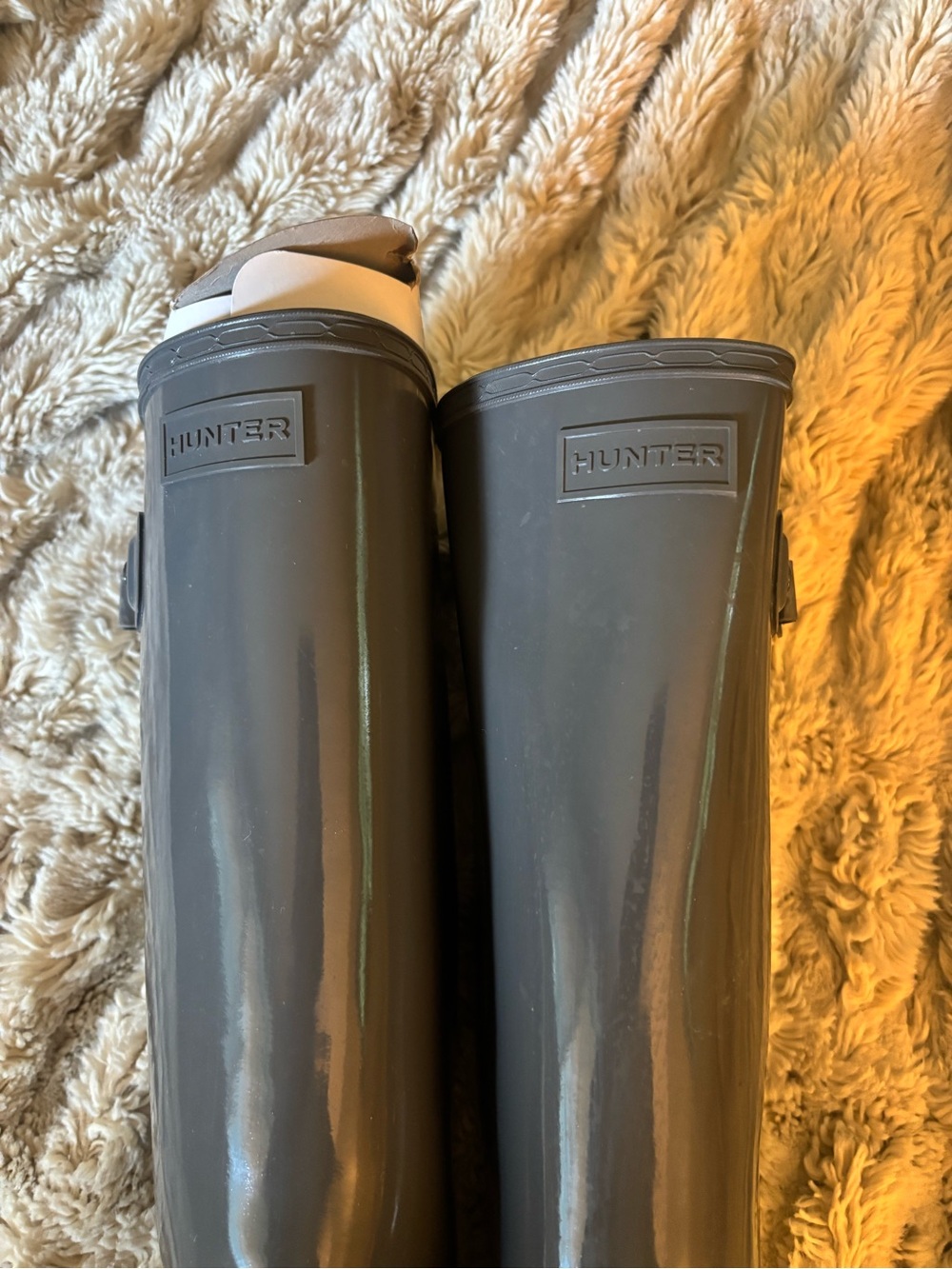 Hunter Classic Women's Grey Waterproof Refined Gloss Tall Rain Boots - Picture 5 of 10
